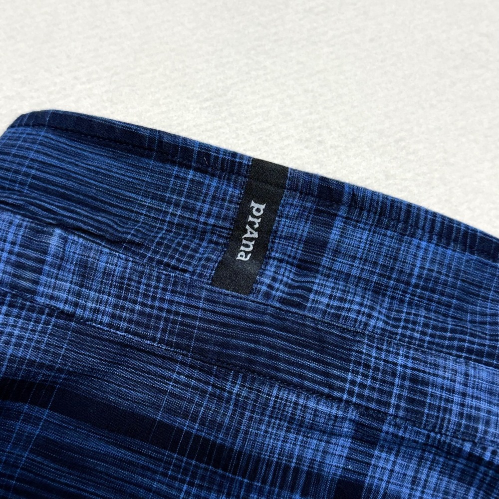Prana Breathe Lukas Mens XL Blue Plaid Short Sleeve Button Down Casual Outdoor - Picture 9 of 14